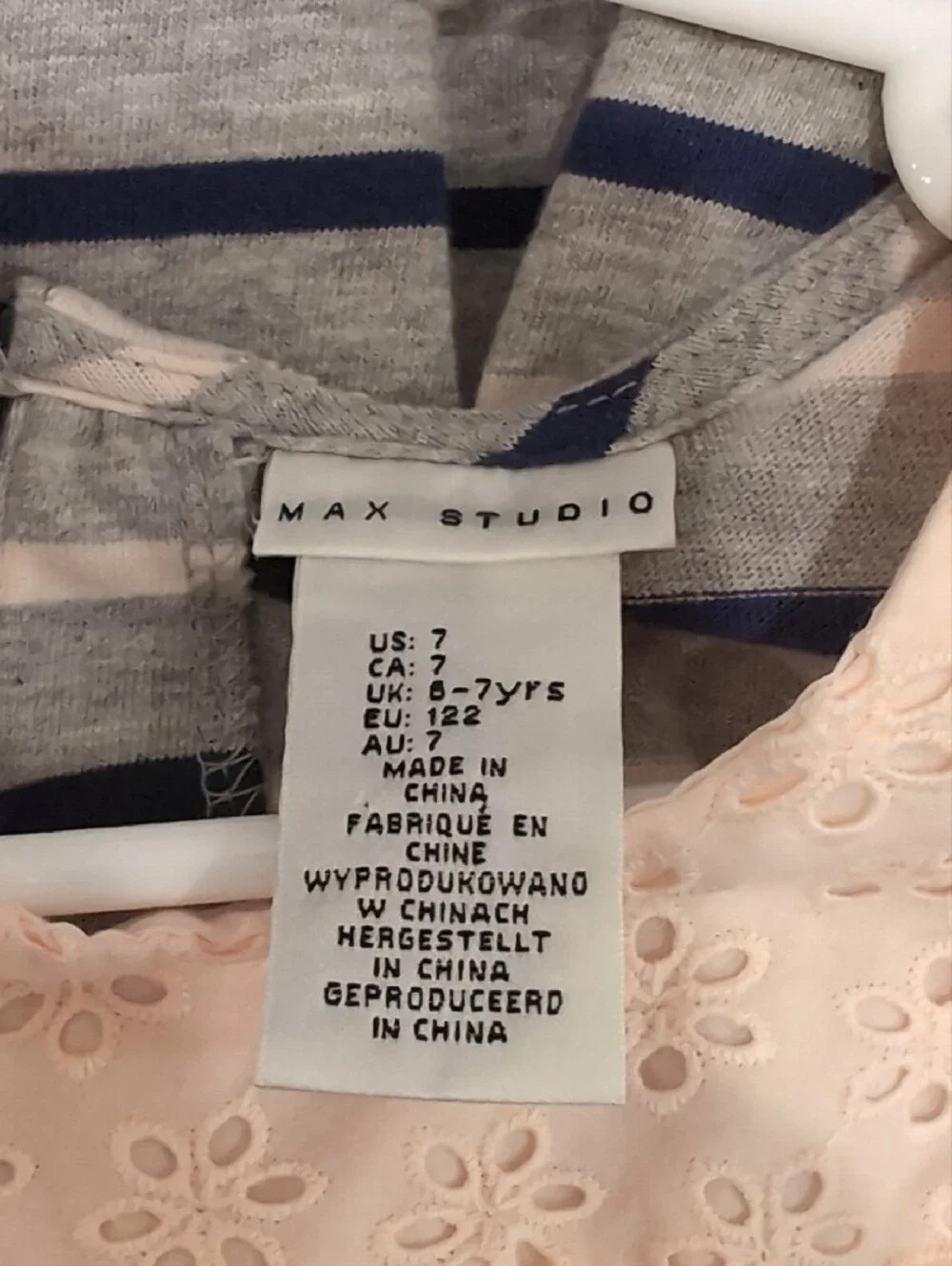 Max Studio Navy & Blush Striped Knit Dress